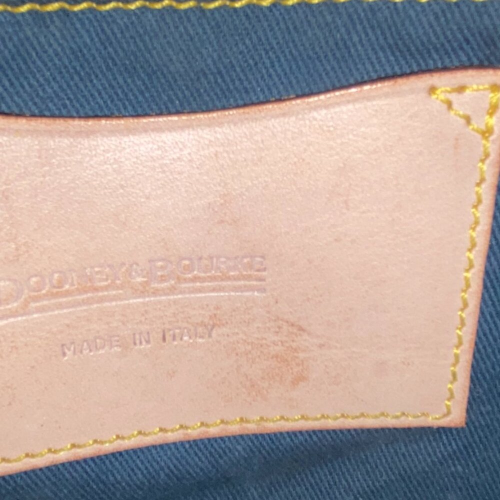 Vintage Y2K Dooney & Bourke Monogram Denim Pink Leather Top Handle Bag - Picture 9 of 9